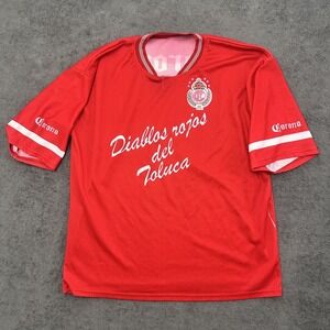 TOLUCA soccer jersey size XL Mexican team diablos rojos del Toluca sports wear